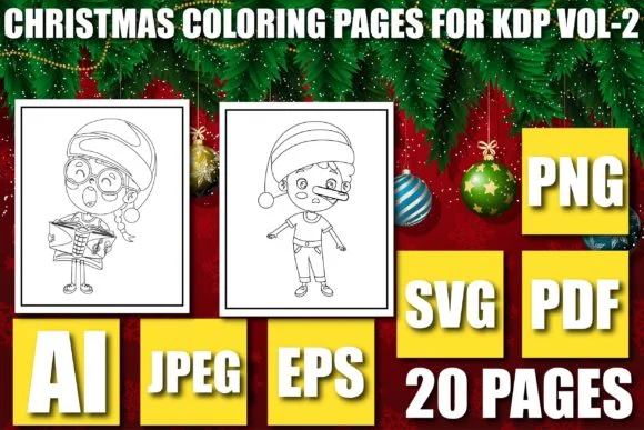 CHRISTMAS COLORING PAGES for KDP VOL-2