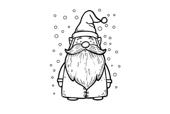 Christmas Gnome Coloring Page