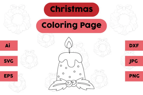 Christmas Coloring Page - Candle 02