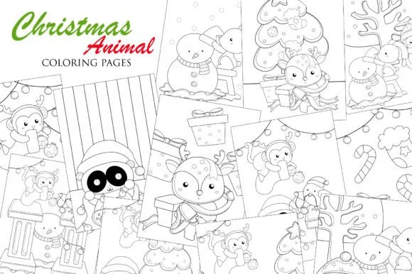 Christmas Snowman & Animal Coloring Set