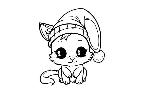 Cute Christmas Animal Kids Coloring Page