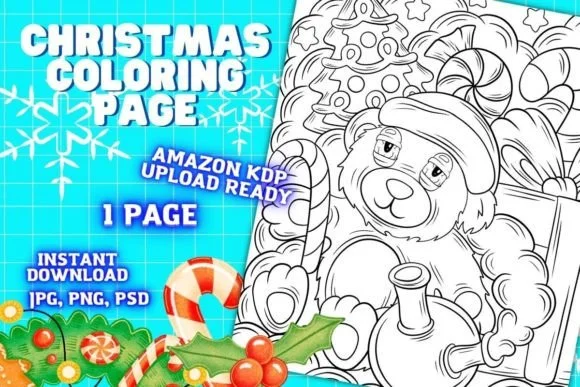 Christmas Coloring Page for Adults #12