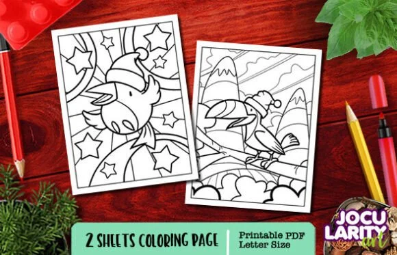 Cute Christmas Bird Coloring Pages