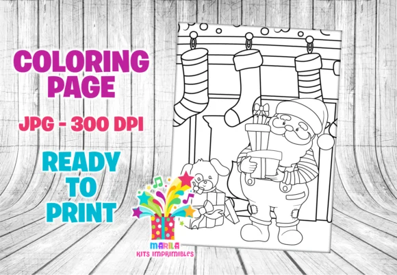 Christmas Santa Coloring Page #11