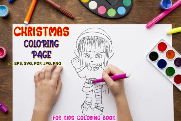 CHRISTMAS COLORING PAGE for KIDS:_VOL-10