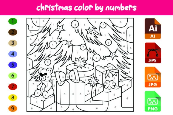 Christmas Color by Numbers for Kids (02)