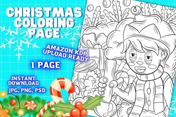 Christmas Coloring Page for Adults #10