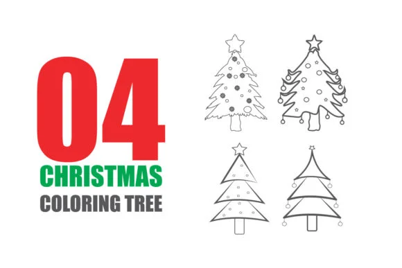 Christmas Tree Coloring Pages for Kids