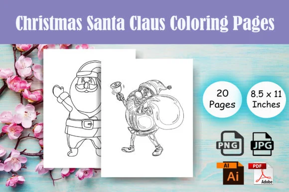 Christmas Santa Claus Coloring Page -KDP