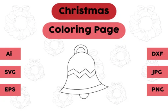 Christmas Coloring Page - Bell 03