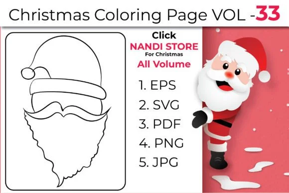 Christmas Kids Coloring Book Pages Vol33