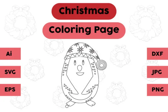 Christmas Coloring Page - Penguin