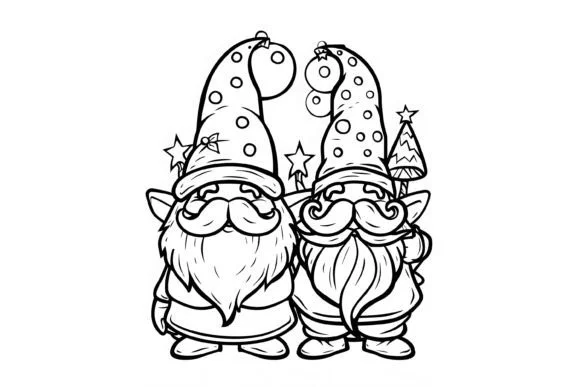 Christmas Gnome Coloring Page