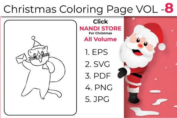 Christmas Kids Coloring Book Pages Vol 8