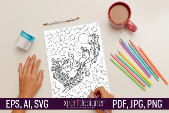 Christmas Coloring Page for Kids: Vol-01
