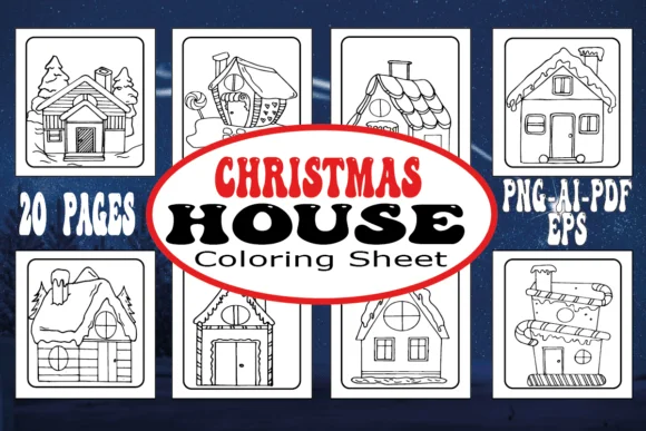 Christmas House Coloring Book for Kids