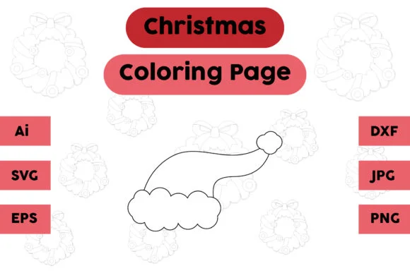Christmas Coloring Page - Hat 06
