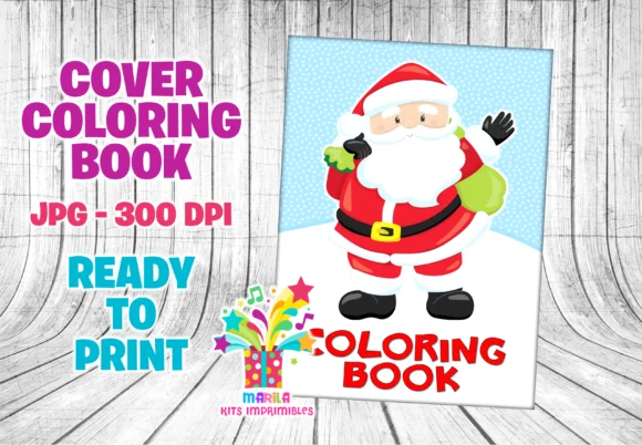 Cover Coloring Book Santa Christmas