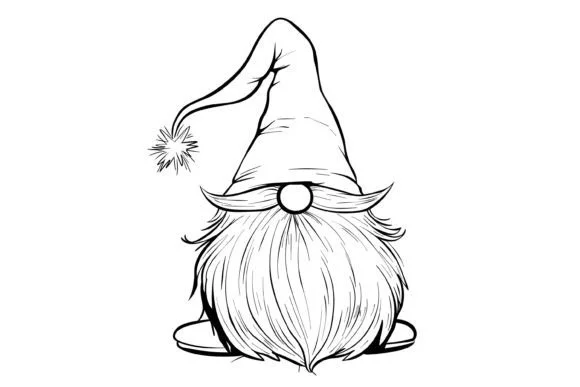 Christmas Gnome Coloring Page