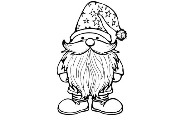 Christmas Gnome Coloring Page