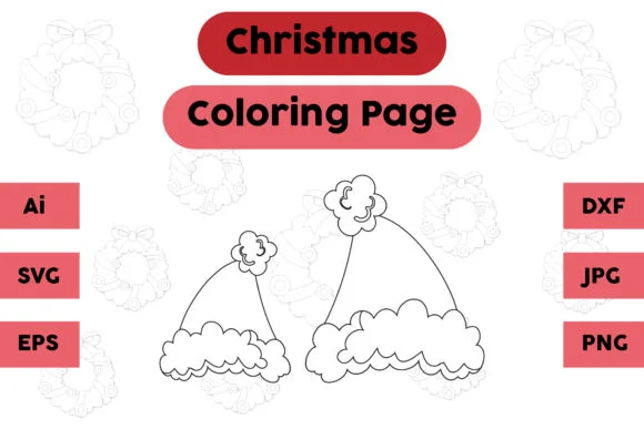Christmas Coloring Page - Hat 13
