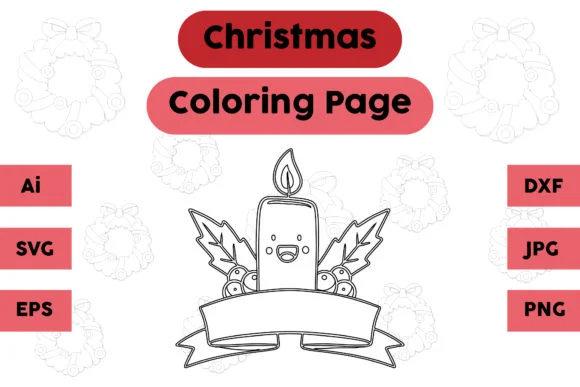 Christmas Coloring Page - Candle 03