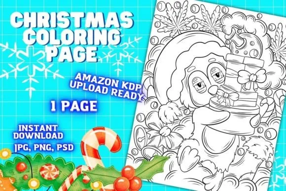 Christmas Coloring Page for Adults #18