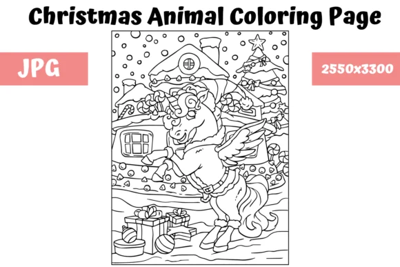 Christmas Animal Coloring Page 5