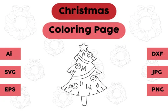 Christmas Coloring Page - Tree 03