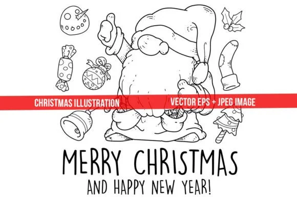 Christmas Gnome Coloring 2