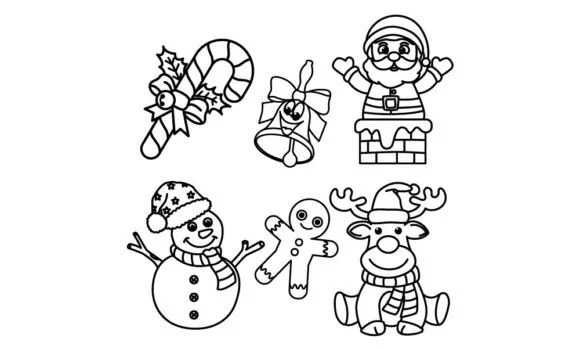 Cute Christmas Cartoon Characters Vector