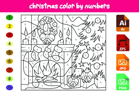 Christmas Color by Numbers for Kids (01)